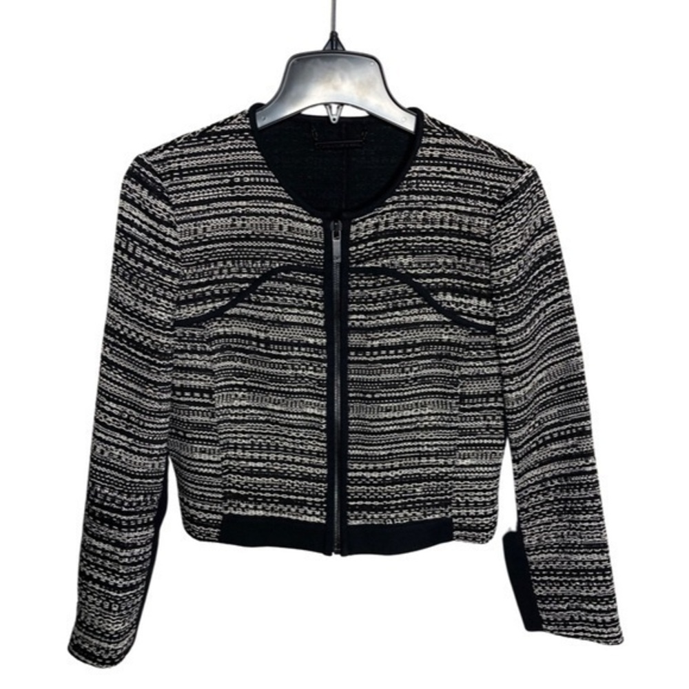 Diane Von Furstenberg Caity Tweed Moto Jacket